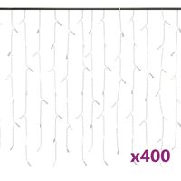 vidaXL Rideau lumineux à glaçons LED 10m 400LED Blanc froid 8fonctions