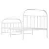 vidaXL Cadre de lit m&eacute;tal sans matelas et pied de lit blanc 100x190 cm