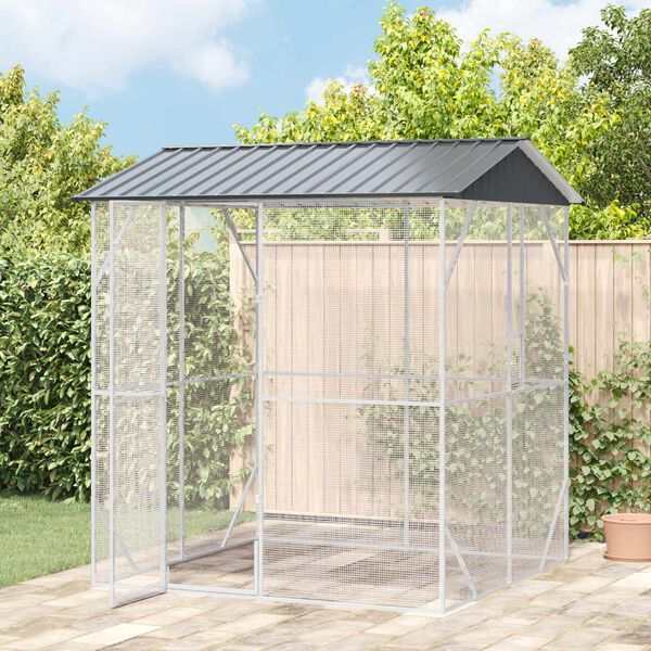 vidaXL Cage pour oiseaux Anthracite 215 x 208 x 247 cm Acier galvanisé