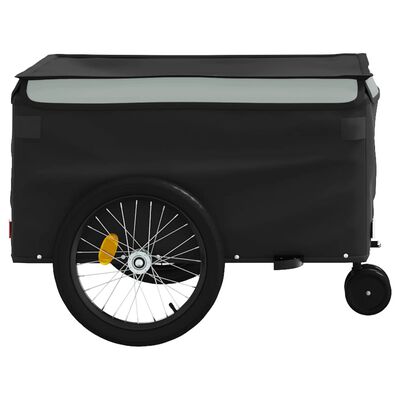 vidaXL Remorque de vélo noir et gris 45 kg fer