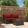 vidaXL Salon de jardin 3 pcs avec coussins marron r&eacute;sine tress&eacute;e