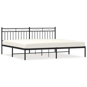 vidaXL Cadre de lit métal sans matelas avec tête de lit noir 193x203cm