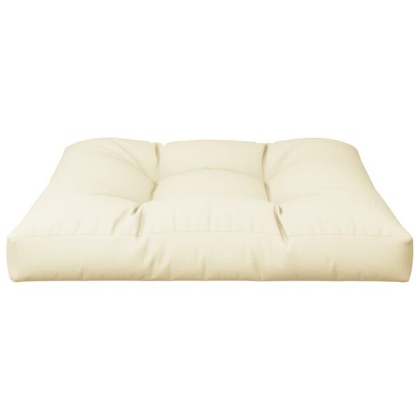 vidaXL Coussin de palette cr&egrave;me 70x70x12 cm tissu