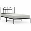 vidaXL Cadre de lit m&eacute;tal sans matelas avec t&ecirc;te de lit noir 100x200cm