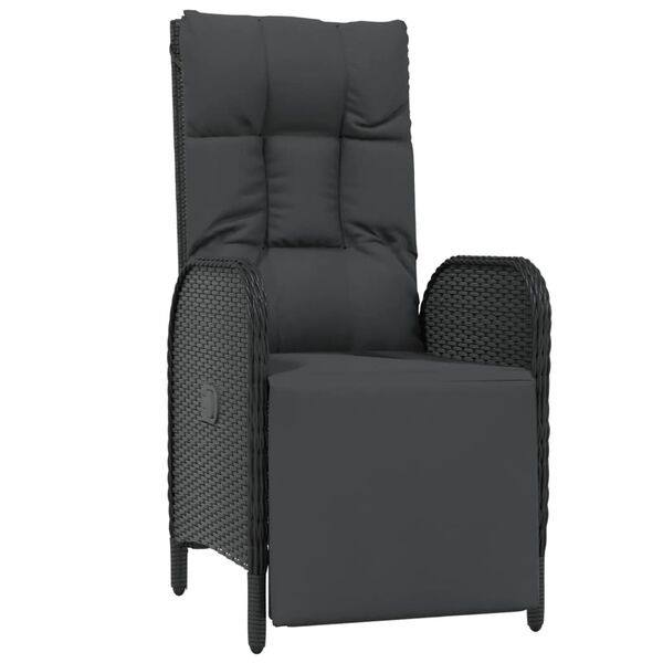 vidaXL Chaises inclinables d'ext&eacute;rieur et coussins lot de 2 Poly rotin