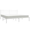 vidaXL Cadre de lit m&eacute;tal sans matelas et t&ecirc;te de lit blanc 183x213 cm