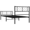 vidaXL Cadre de lit m&eacute;tal sans matelas avec pied de lit noir 100x190cm