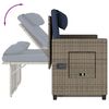 vidaXL Banc inclinable de jardin avec coussins gris résine tressée
