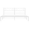 vidaXL Cadre de lit m&eacute;tal sans matelas et t&ecirc;te de lit blanc 193x203 cm