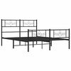 vidaXL Cadre de lit m&eacute;tal sans matelas avec pied de lit noir 135x190cm