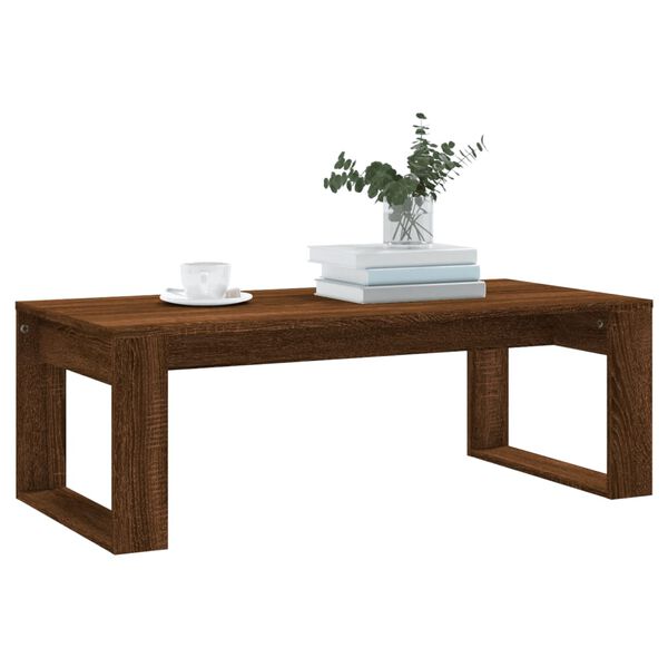vidaXL Table basse ch&ecirc;ne marron 102x50x35 cm bois d'ing&eacute;nierie