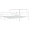 vidaXL Cadre de lit m&eacute;tal sans matelas et pied de lit blanc 193x203 cm