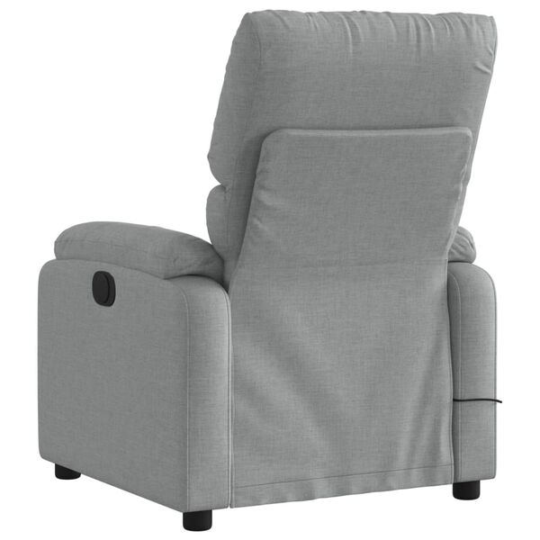 vidaXL Fauteuil de massage inclinable gris clair tissu