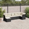 vidaXL Salon de jardin 7 pcs avec coussins noir r&eacute;sine tress&eacute;e