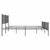 vidaXL Cadre de lit m&eacute;tal sans matelas avec pied de lit noir 183x213cm