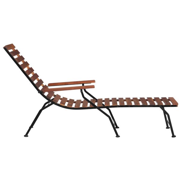 vidaXL Chaise longue d'ext&eacute;rieur bois massif d'acacia