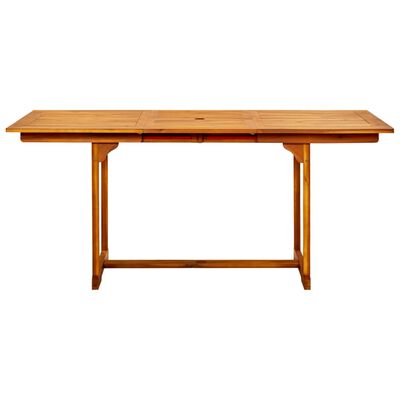 vidaXL Table à dîner de jardin (120-170)x80x75 cm Bois d'acacia massif