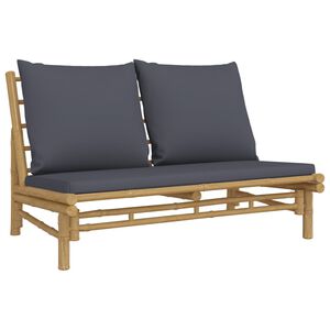 vidaXL Banc de jardin avec coussins gris fonc&eacute; bambou
