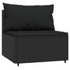 vidaXL Canapés centraux de jardin et coussins 2pcs Noir Résine tressée