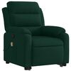 vidaXL Fauteuil inclinable de massage vert fonc&eacute; velours