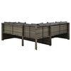 vidaXL Salon de jardin 4 pcs avec coussins résine tressée gris