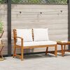 vidaXL Banc de jardin 114,5 cm avec coussin cr&egrave;me Bois solide d'acacia