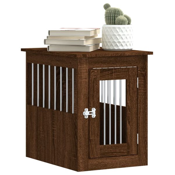 vidaXL Meuble de cage pour chiens chêne marron 45x62x59 cm