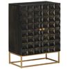 vidaXL Buffet Noir 55x34x75 cm Bois massif de manguier et fer