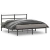 vidaXL Cadre de lit métal sans matelas avec tête de lit noir 150x200cm