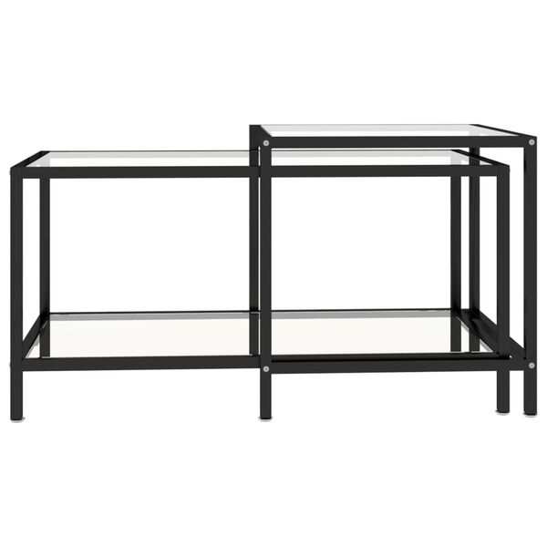 vidaXL Tables à thé 2 pcs Verre trempé Transparent