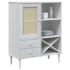 vidaXL Buffet SENJA aspect rotin blanc 90x40x112cm bois massif de pin