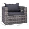 vidaXL Chaise de jardin avec coussin et oreiller Résine tressée Gris