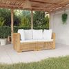 vidaXL Canap&eacute;s d'angle de jardin et coussins 2 pcs Bois teck massif