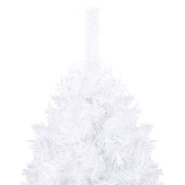 vidaXL Arbre de No&euml;l artificiel pr&eacute;-&eacute;clair&eacute; et branches &eacute;paisses blanc