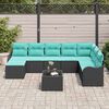 vidaXL Ensemble de canap&eacute; de jardin 9 pcs Noir Poly rotin