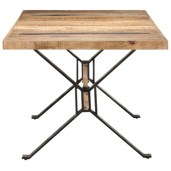 vidaXL Table de salle &agrave; manger 180x90x76 cm Bois de manguier brut