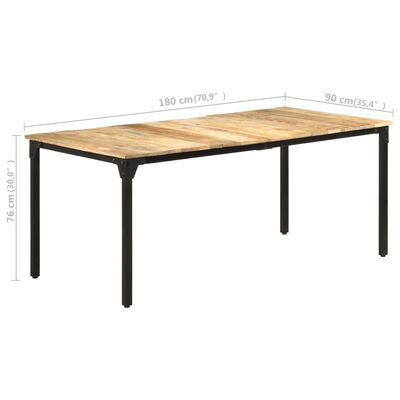 vidaXL Table à manger 180x90x76 cm Bois de manguier brut