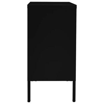 vidaXL Buffet Noir 75x35x70 cm Acier et verre trempé