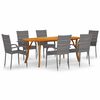 vidaXL Ensemble &agrave; manger de jardin 7 pcs Gris