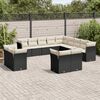 vidaXL Salon de jardin avec coussins 13 pcs noir r&eacute;sine tress&eacute;e