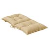 vidaXL Coussins de chaise &agrave; dossier bas lot de 2 beige m&eacute;lang&eacute; tissu