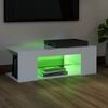 vidaXL Meuble TV avec lumières LED Blanc 90x39x30 cm