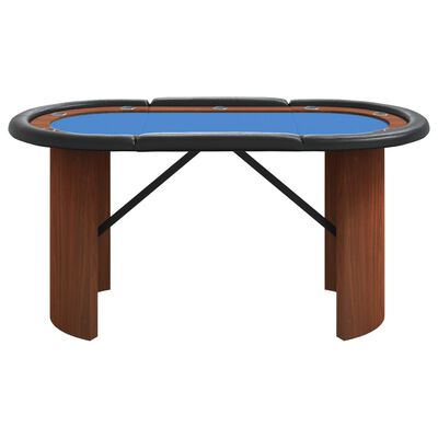 vidaXL Table de poker 10 joueurs Bleu 160x80x75 cm