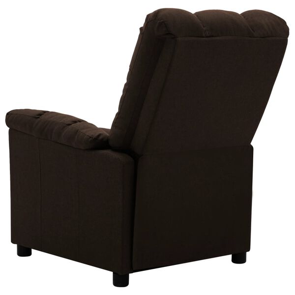 vidaXL Fauteuil &eacute;lectrique de massage marron fonc&eacute; tissu
