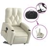 vidaXL Fauteuil inclinable de massage électrique crème similicuir