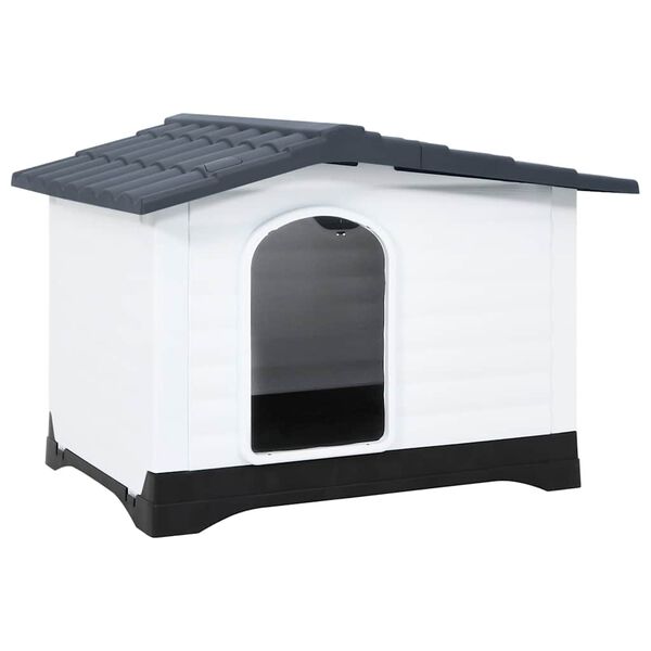 vidaXL Niche pour chien Gris 90,5x68x66 cm Polypropyl&egrave;ne