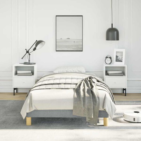 vidaXL Cadre de lit gris clair 100x190 cm tissu