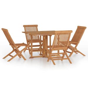 vidaXL Ensemble &agrave; manger d'ext&eacute;rieur pliable 5 pcs Bois solide de teck