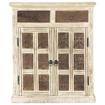 vidaXL Buffet Blanc 65x30x75 cm Bois de manguier massif