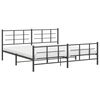 vidaXL Cadre de lit m&eacute;tal sans matelas avec pied de lit noir 193x203cm